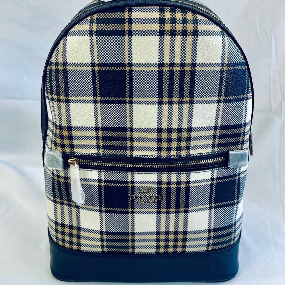 COACH Kenley Backpack Plaid Print